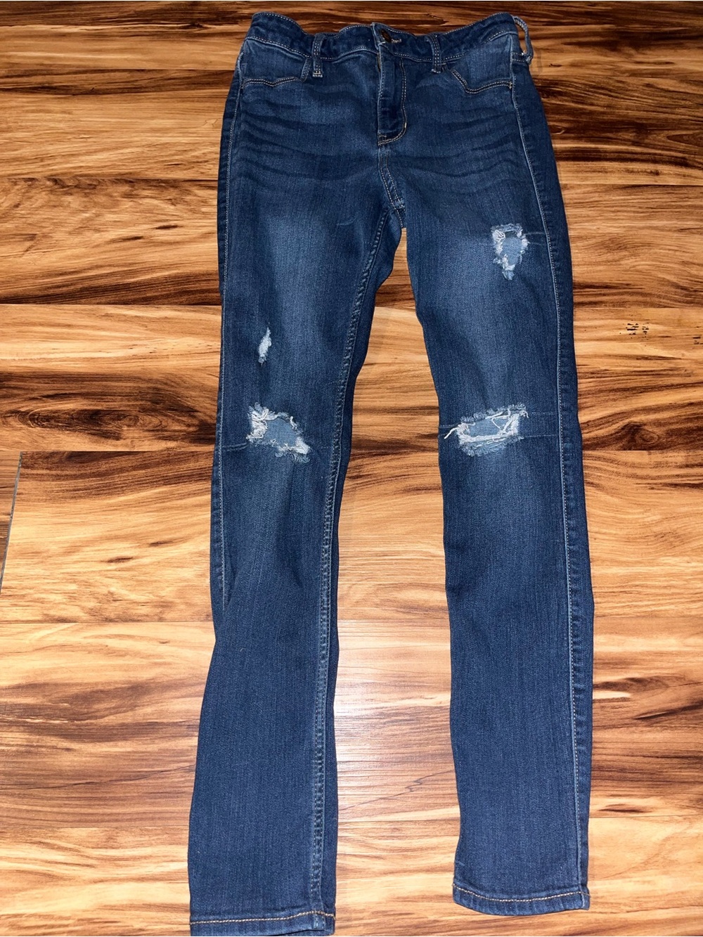 Hollister Dark Blue Ripped Skinny Jeans